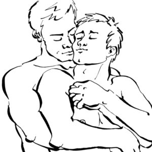 gay massage holding the man